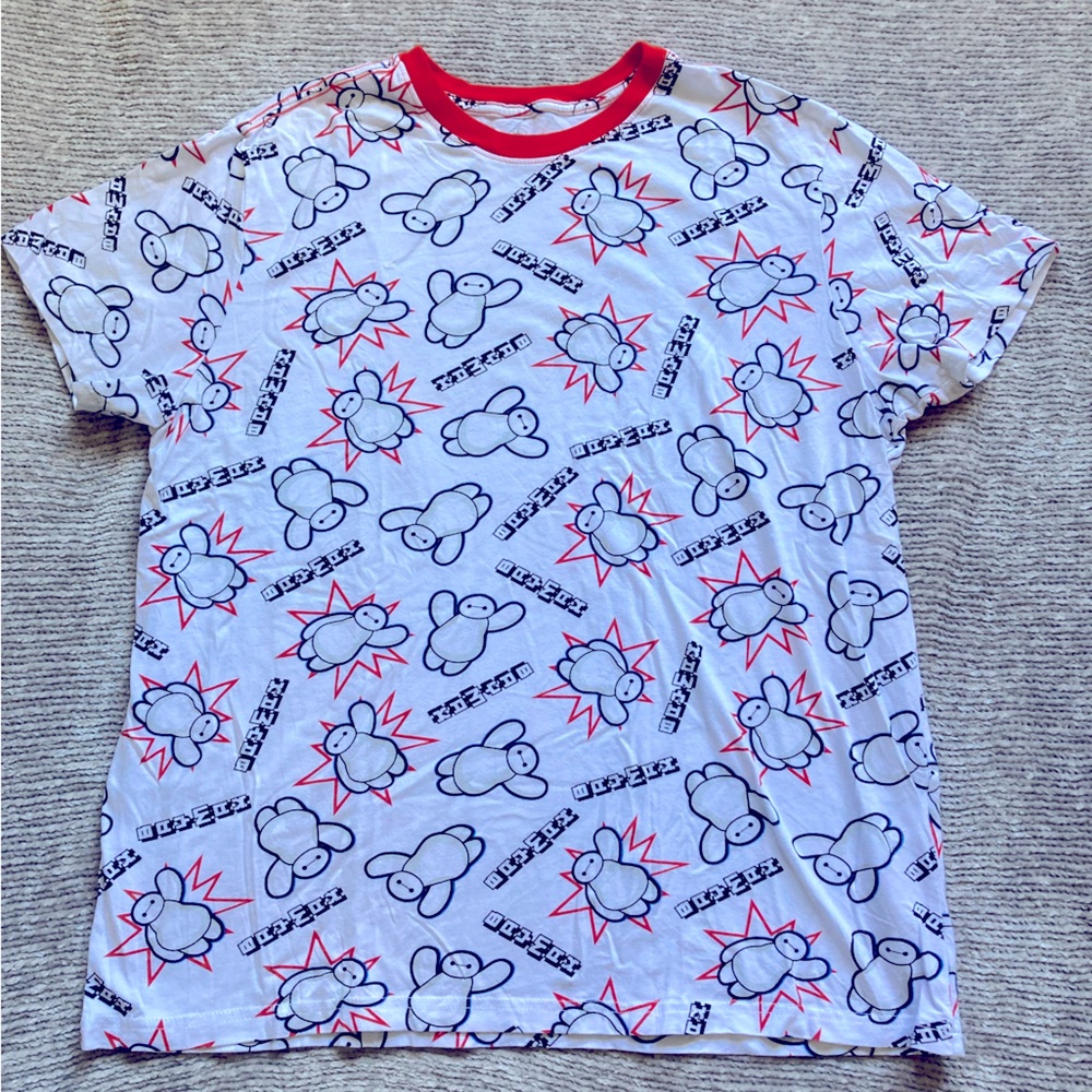 Baymax‎ Tee Shirt Allover Print Big Hero 6 Women’s Large